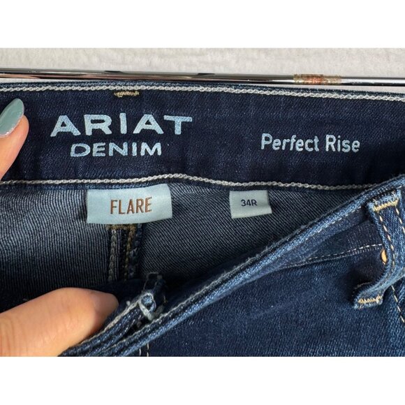 Ariat Ultra Stretch Perfect Rise Katie Flare Jean 90s stretchy dark sz 34‎ - Picture 2 of 11